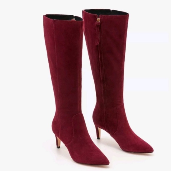 Boden Shoes - Boden Ledbury Suede Tall Boots Mulled Wine Size 8